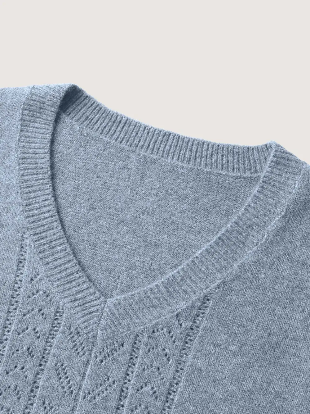 Heather Textured V-Neck Pullover