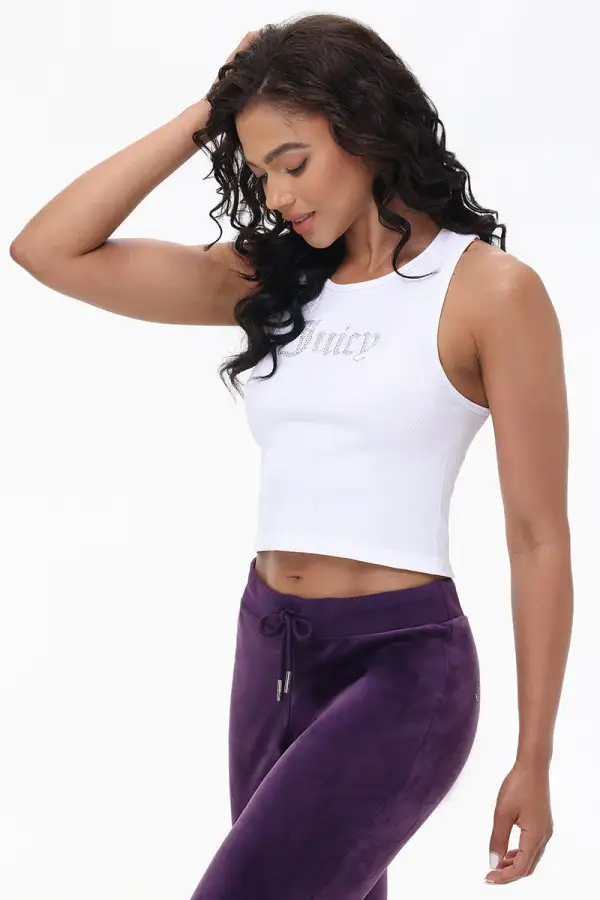 Small Bling High Neck Crop Tank