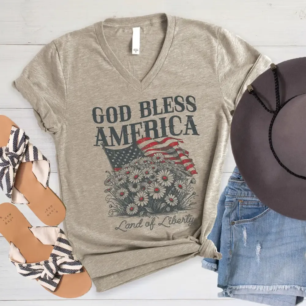 God Bless America V-Neck