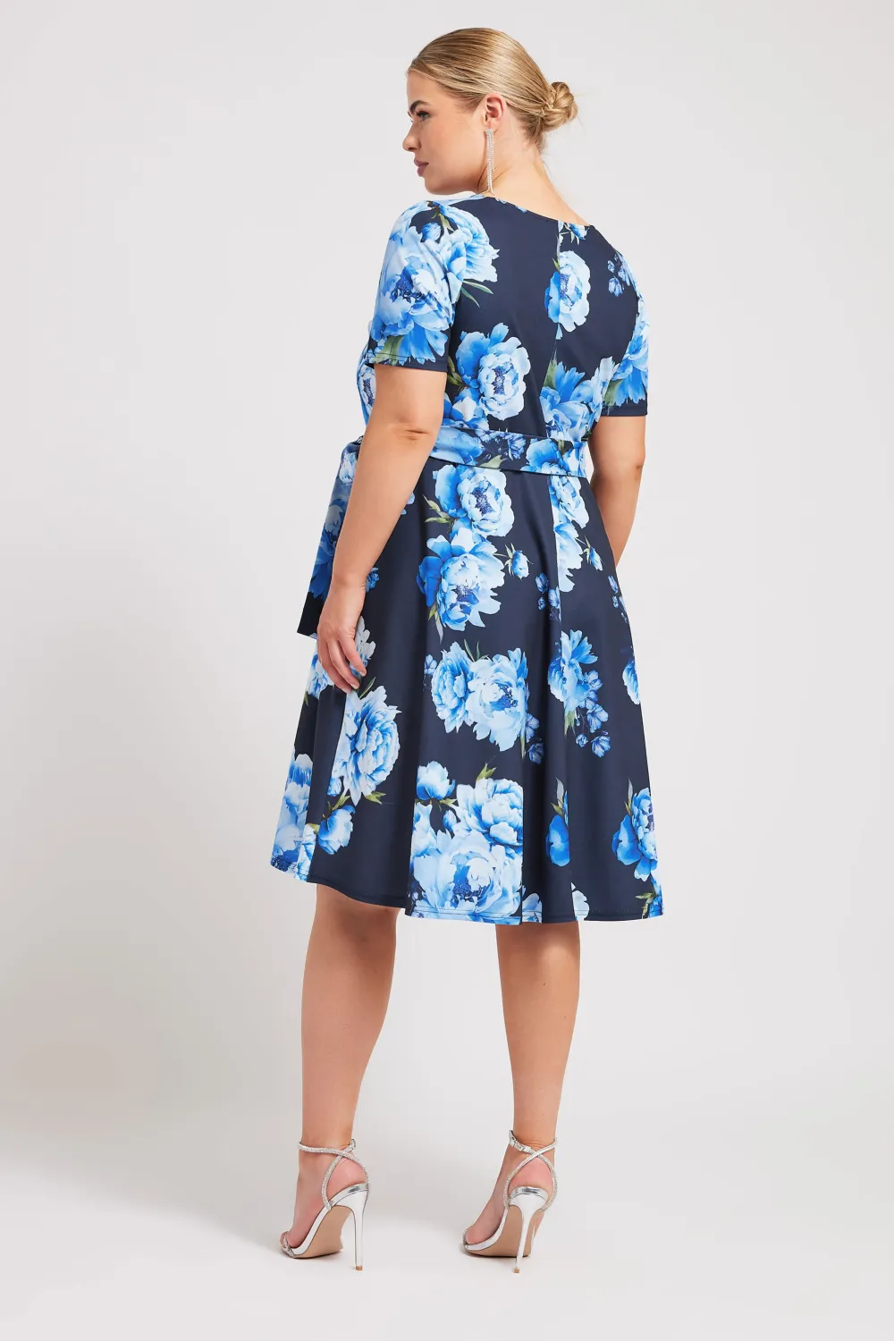 YOURS LONDON Curve Blue Scoop Neck Skater Dress