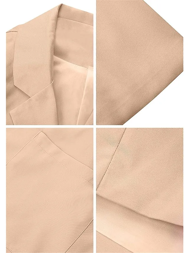 Women's Blazer Open Front Business Office Blazer Outfit with Pocket Casual Clean Fit Formal Spring