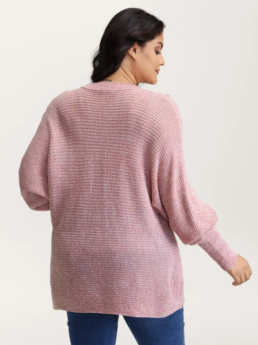 Heather Textured Dolman Sleeve Pullover