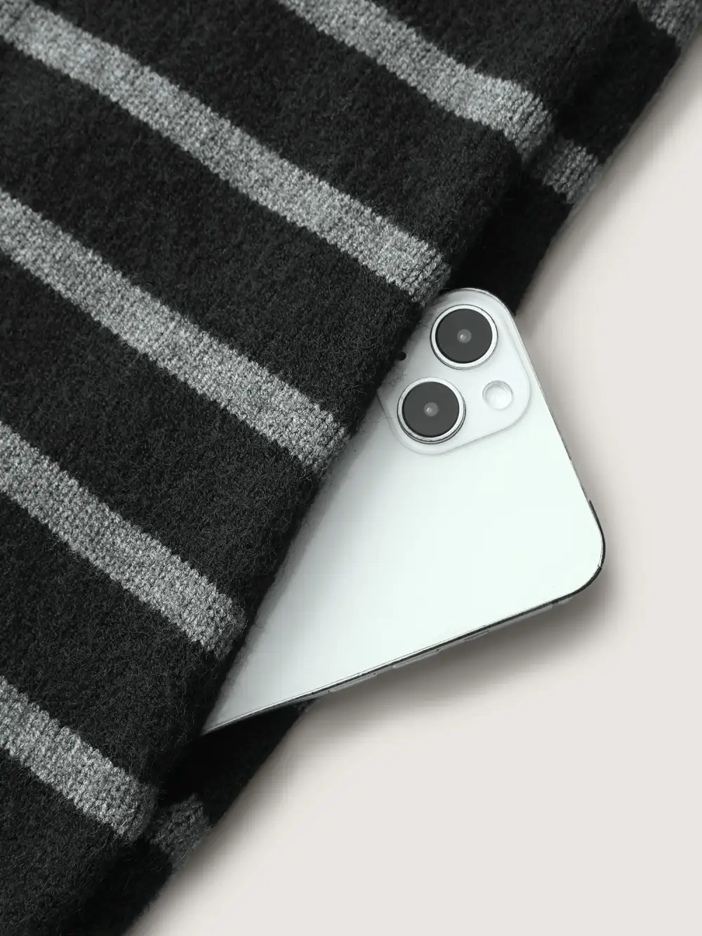 Supersoft Stripe Hooded Zipper Pockets Knit Cardigan