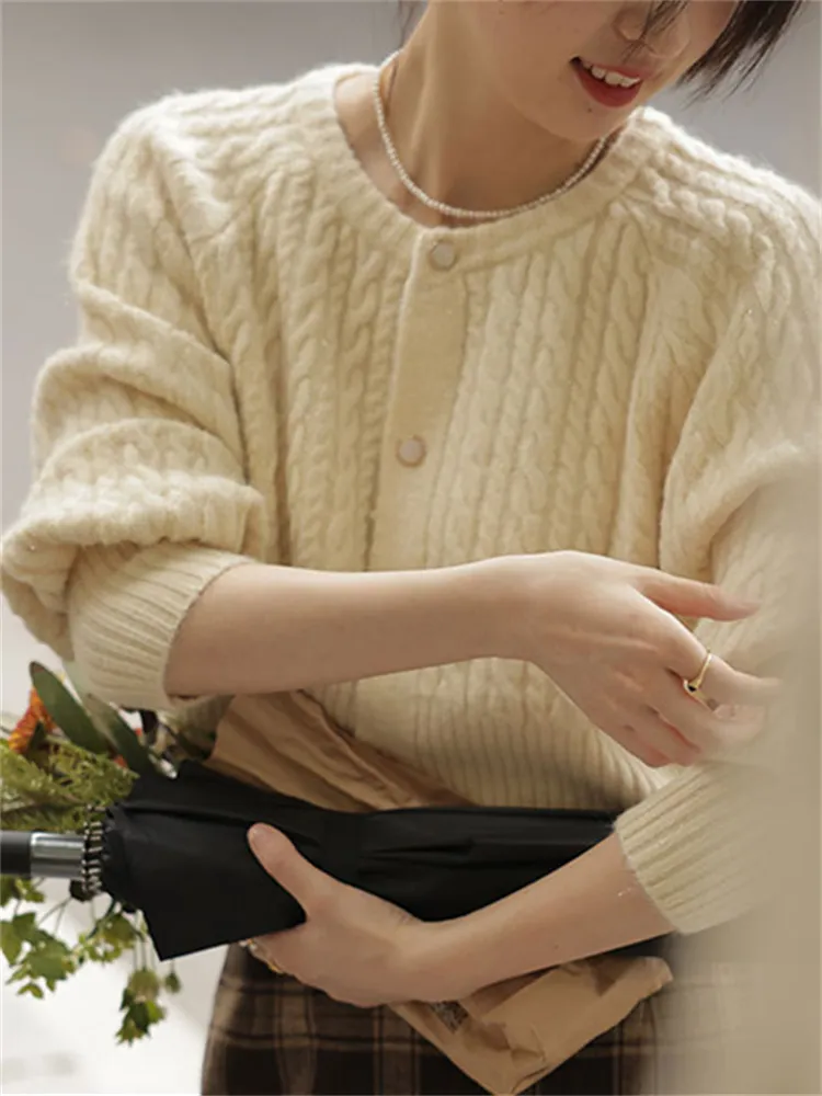 Vintage Single Breasted Gentle Sweater Jacket