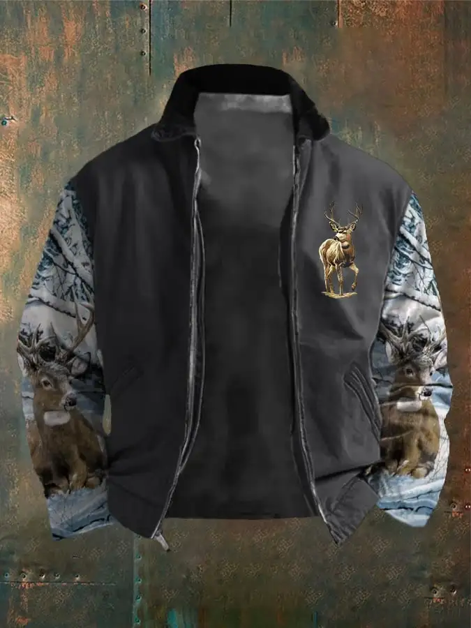 Men's Western Elk Outdoor Lapel Jacket