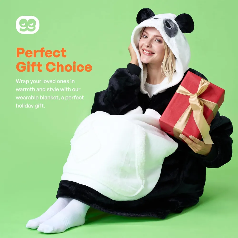 Panda Wearable Blanket Hoodie