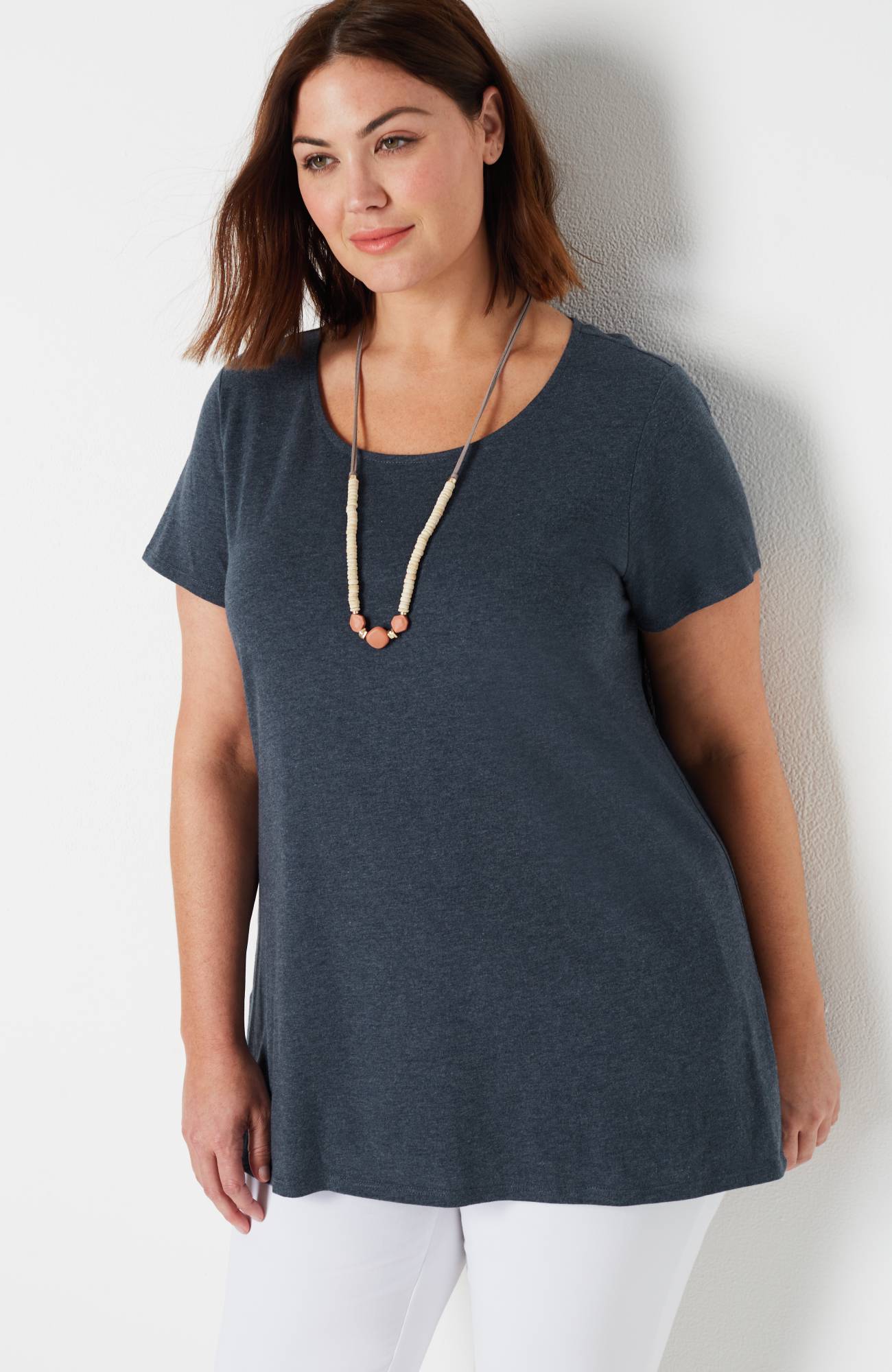 pure jill scoop-neck elliptical tee