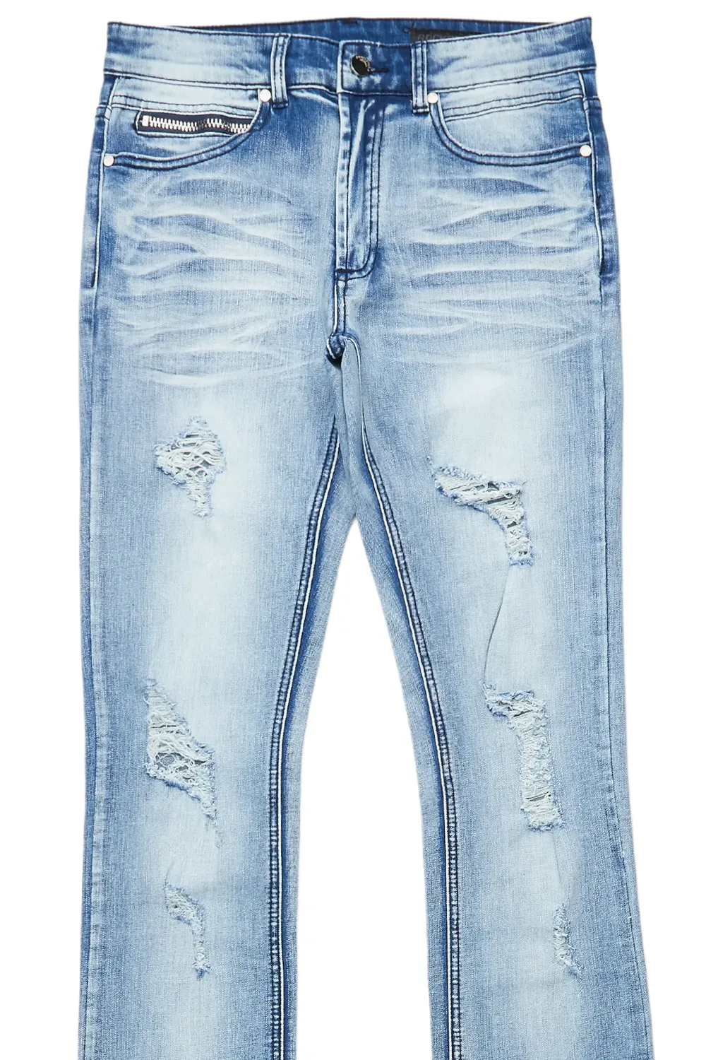 Josiah Blue Wash Super Stacked Flare Jean