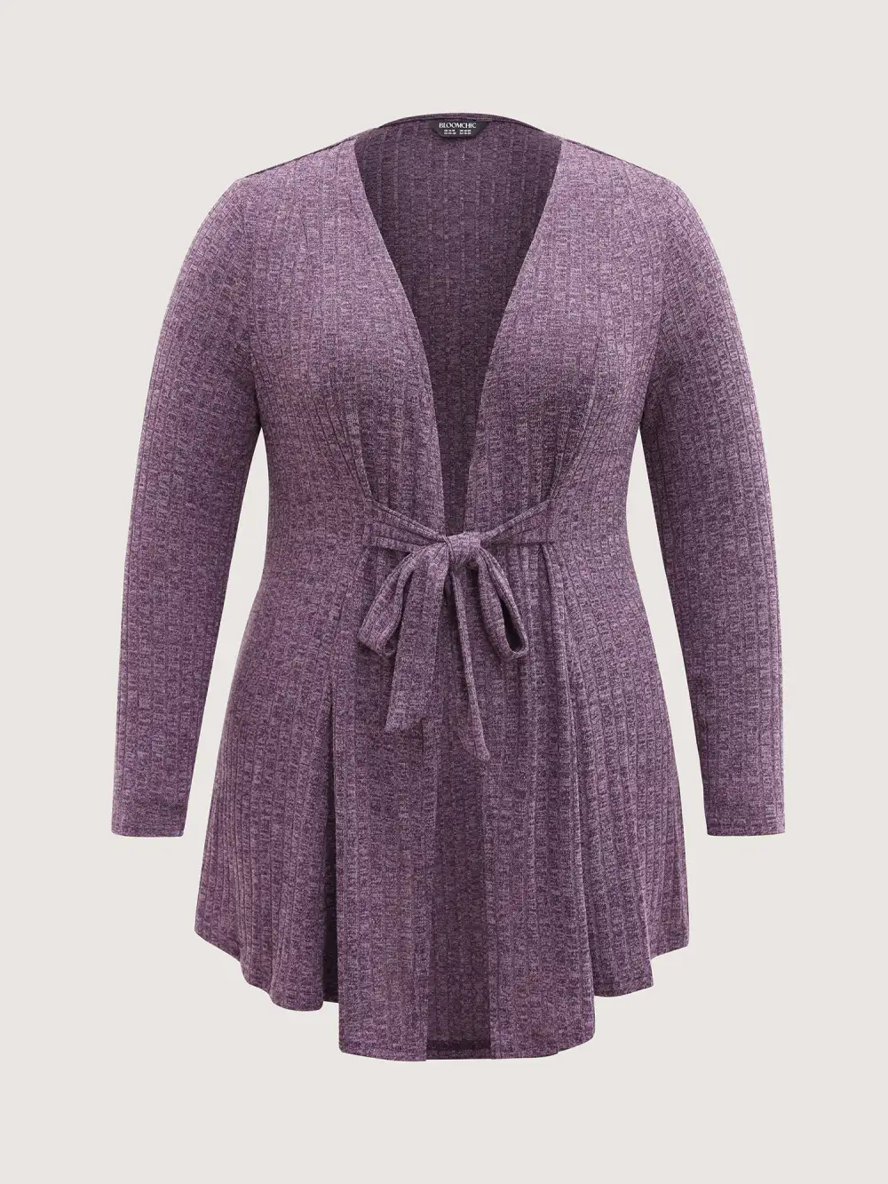 Heather Ribbed Supersoft Front-Tie Jacket