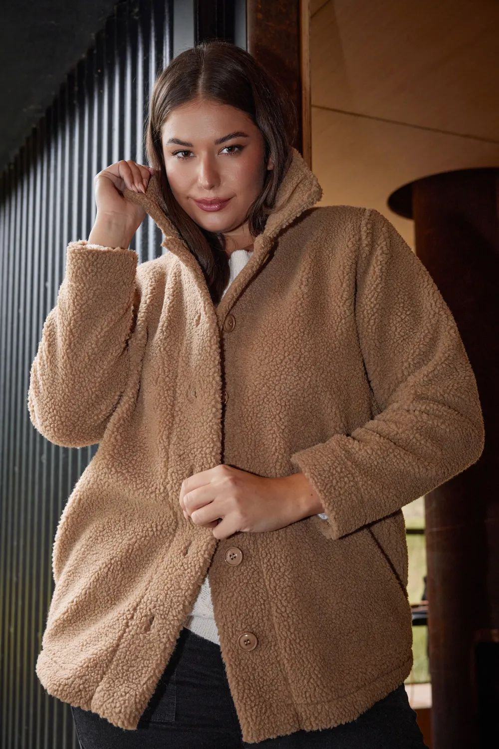 YOURS Curve Black Teddy Fleece Jacket