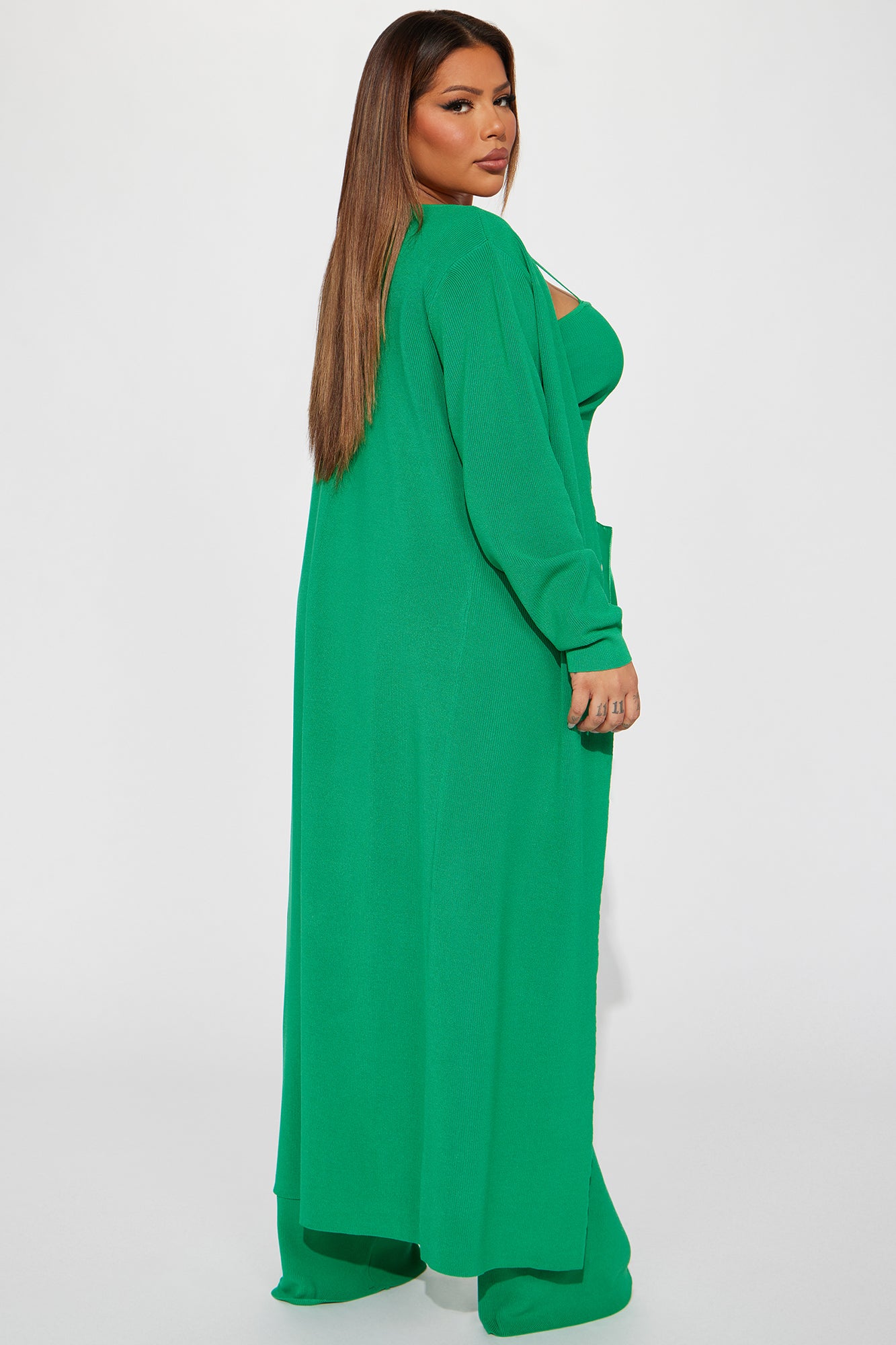 Jamie 3 Piece Sweater Pant Set - Green