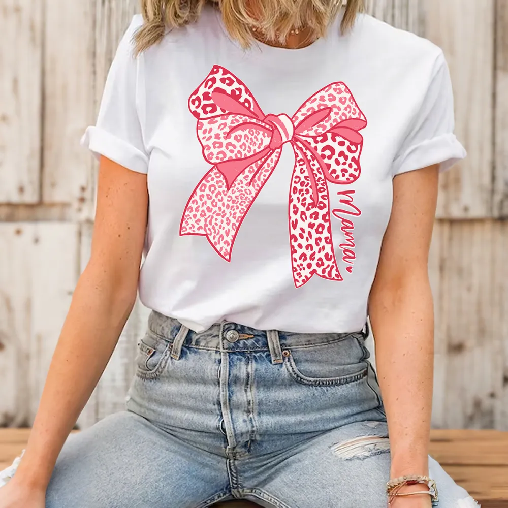 Mama Print Round Neck Short Sleeve T-Shirt