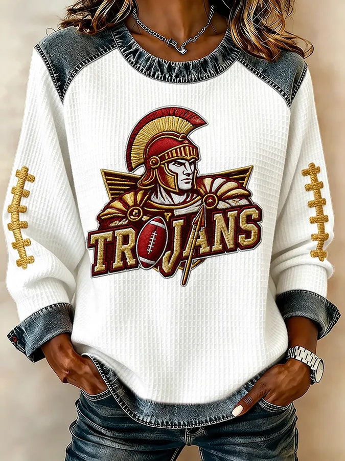Women'S Rugby Print Long-Sleeved Sweatshirt