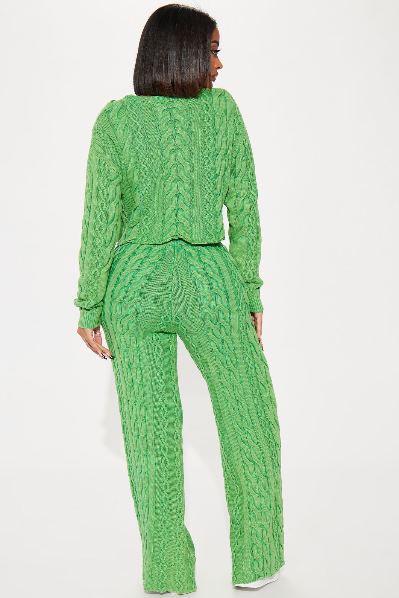 Ineza Mineral Wash Sweater Pant Set - Green