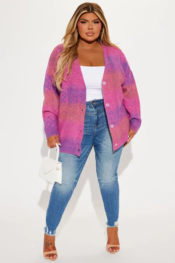 Seasons Change Ombre Cardigan - Pink/combo