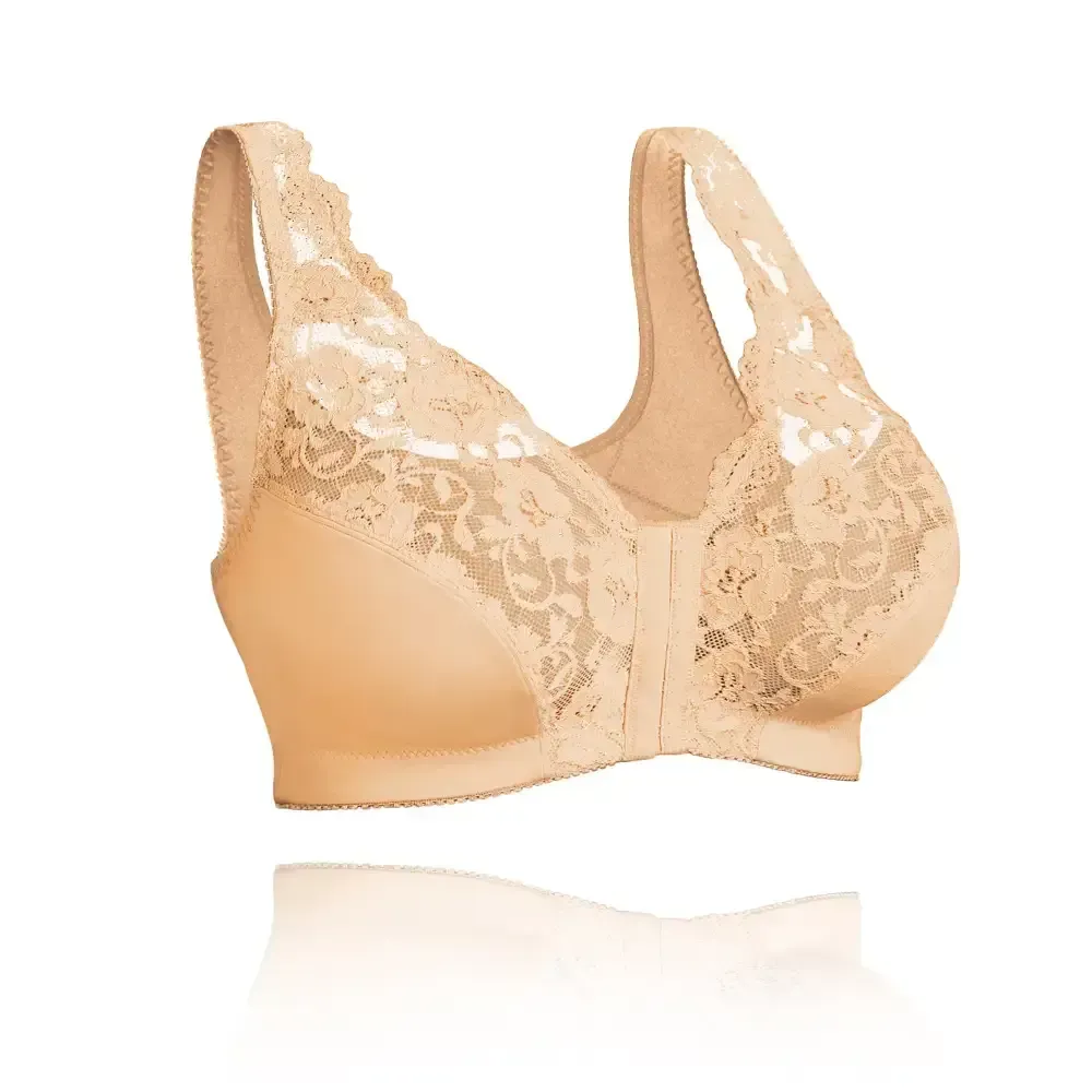 Front hooks, stretch-lace, super-lift, and posture correction �C ALL IN ONE BRA!