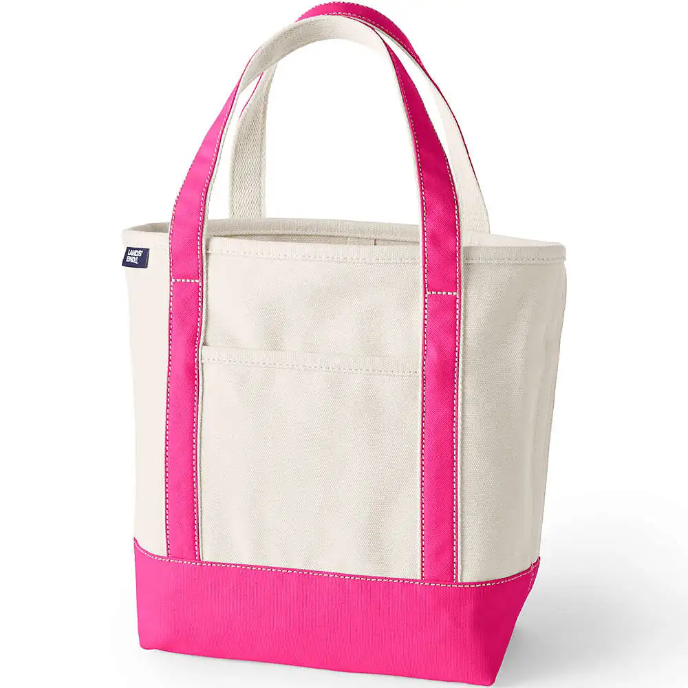 Medium Natural 5 Pocket Open Top Canvas Tote Bag