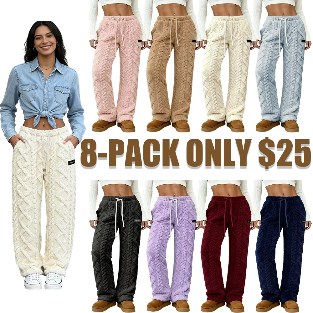 Women's wool lining casual pants