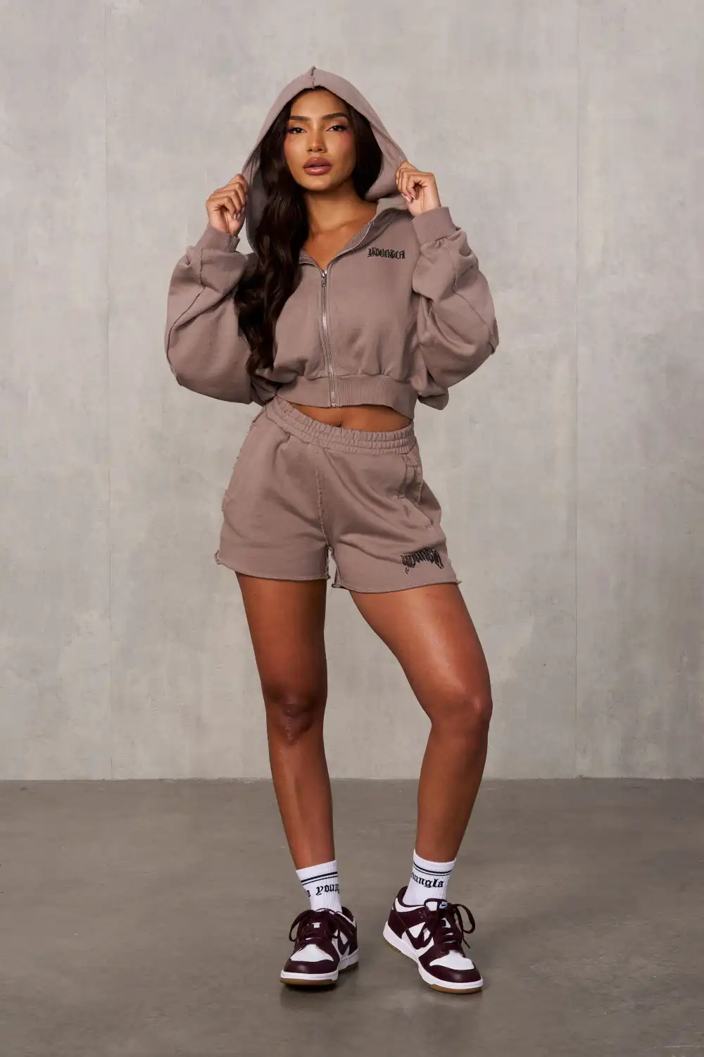 W548 Rebel Crop Zip up Hoodie