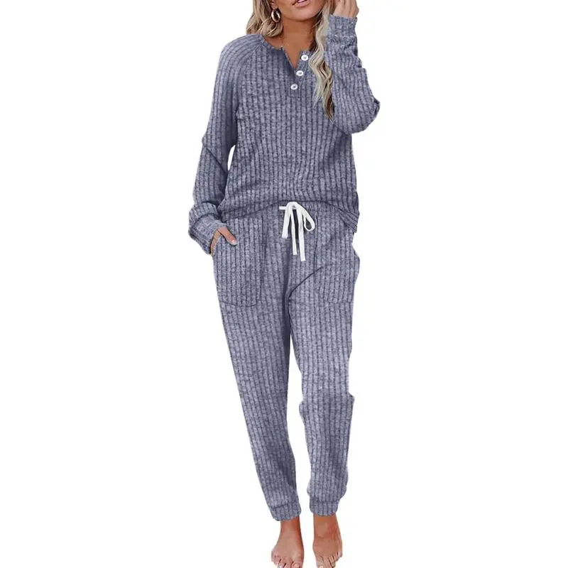 Women's 2-Piece Button Down Lounge Sweatsuit