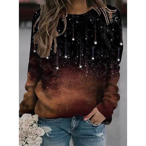 Women's Sweatshirt Pullover Basic Maroon Red Blue Graphic Casual Round Neck Long Sleeve Top Micro-elastic Fall & Winter