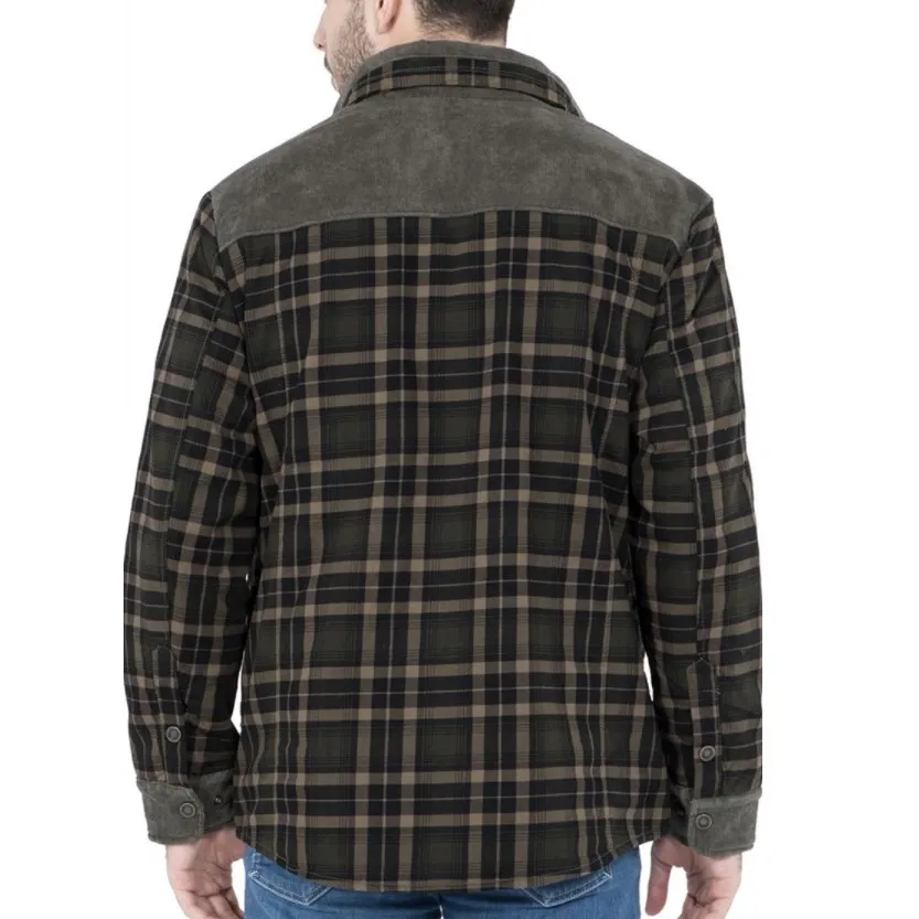 Men's Flannel Stitched Cotton Jacket Warm Top