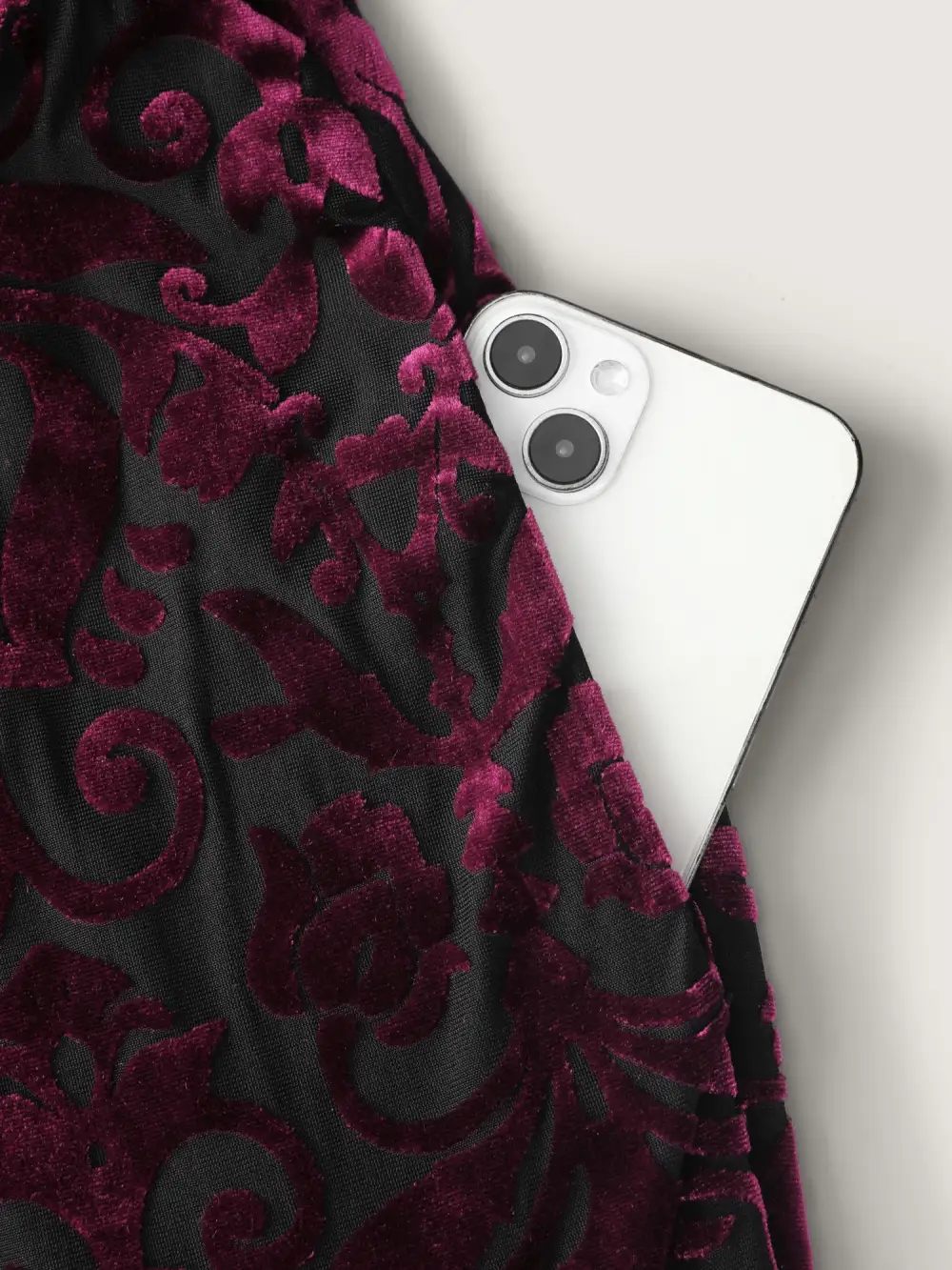 Velvet Laser Cut Lined Wide-Leg Jumpsuit