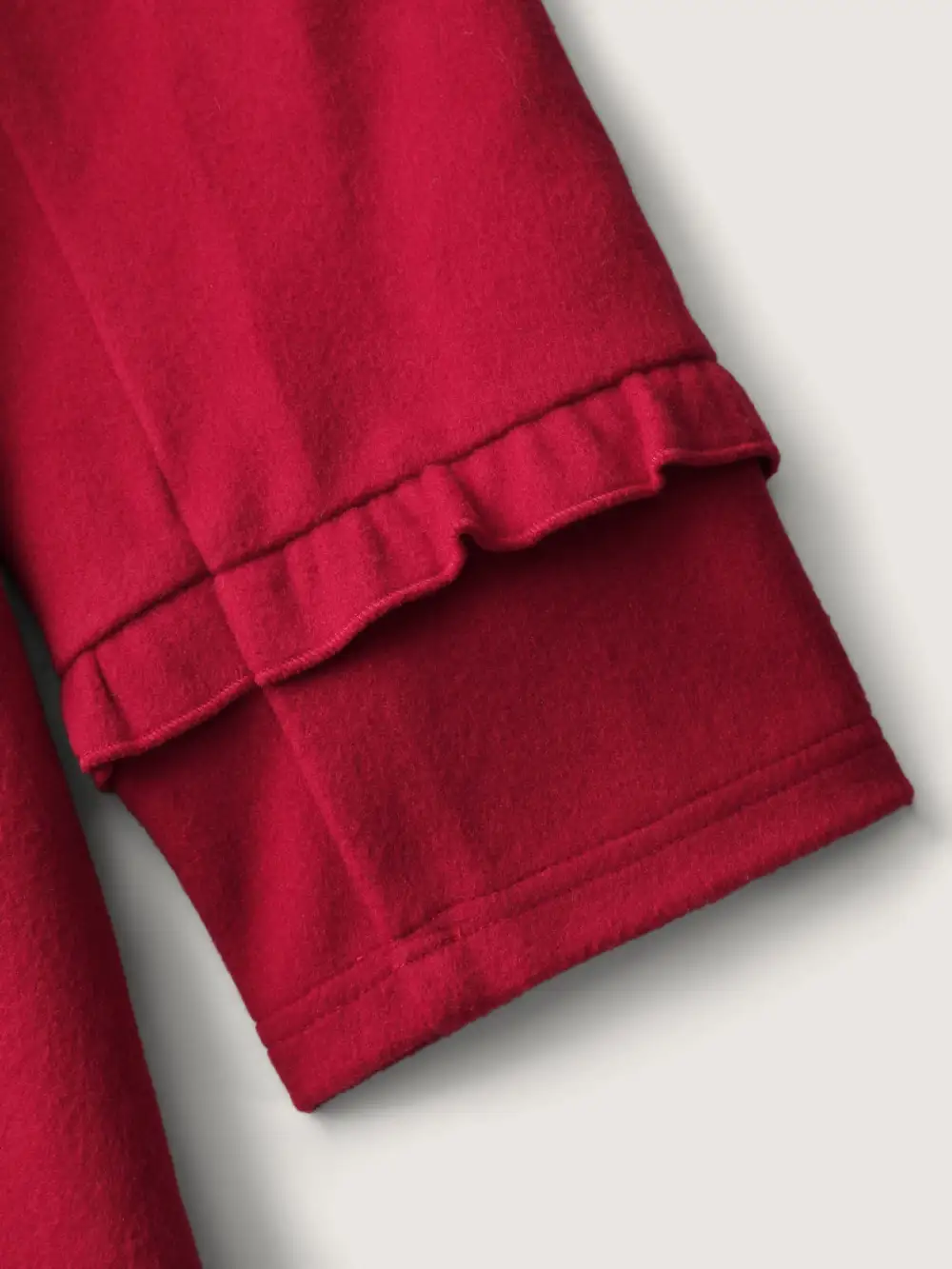 Ruffle Trim Waist-Defining Pockets Coat