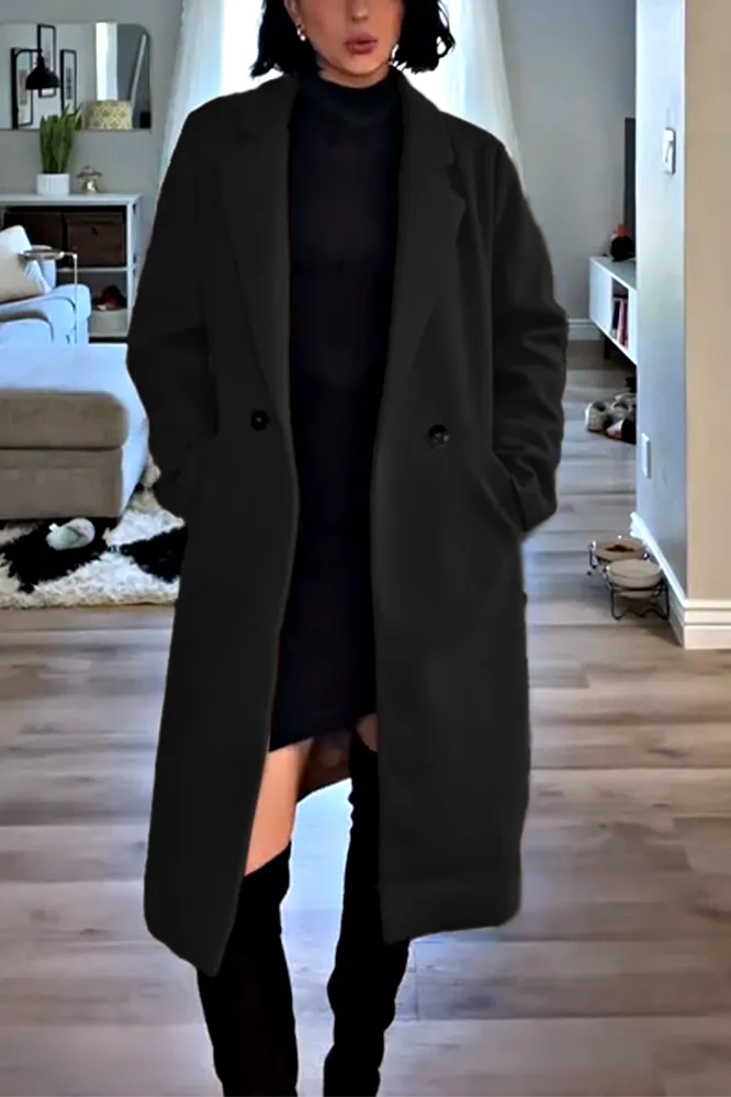 Women's solid color casual coat
