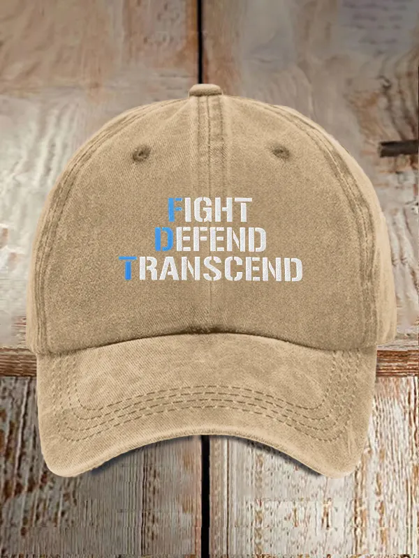 Unisex FDT Fight Defend Transcend Print Baseball Cap