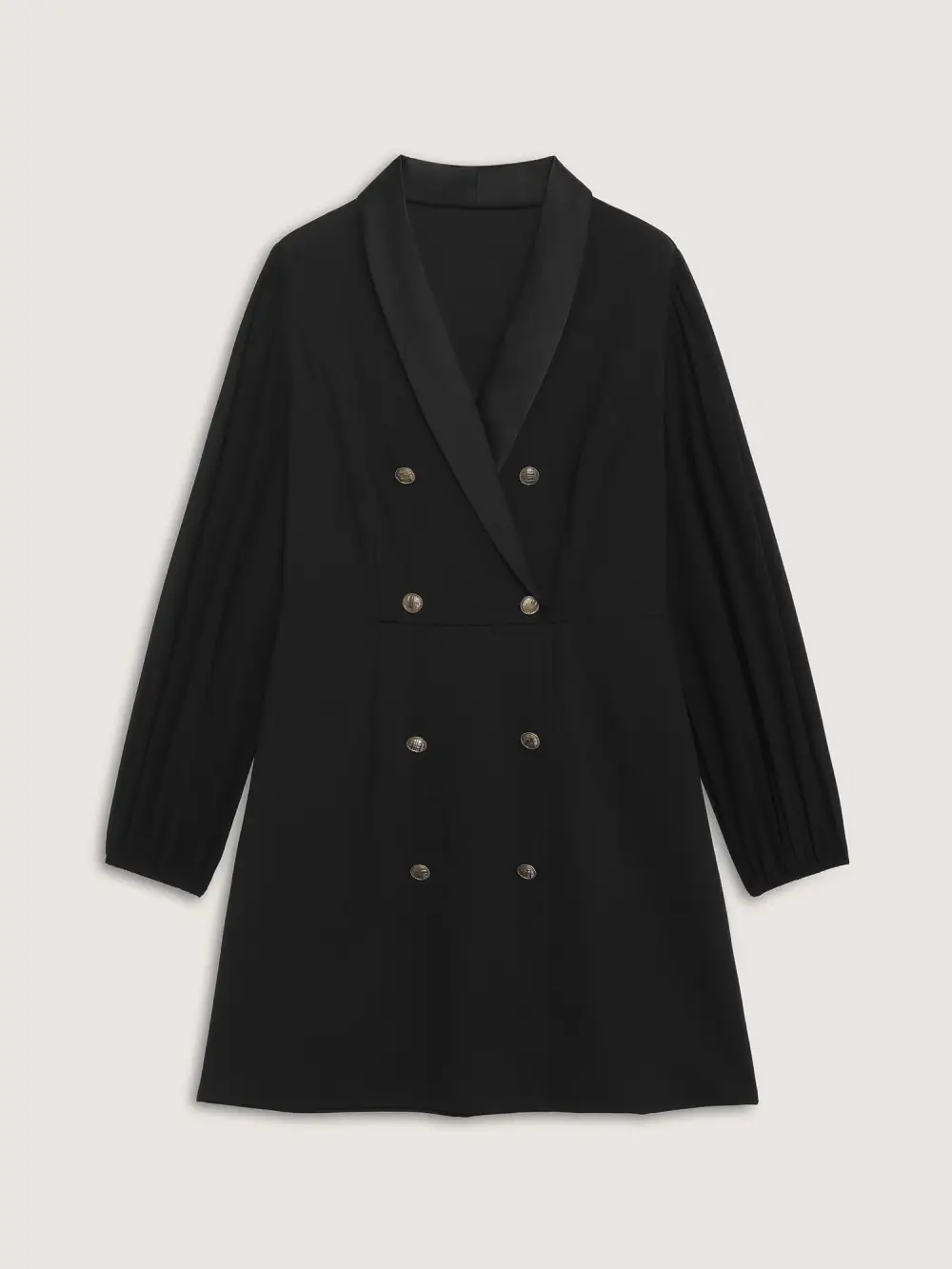 Stretchy Double Button Pockets Blazer Dress