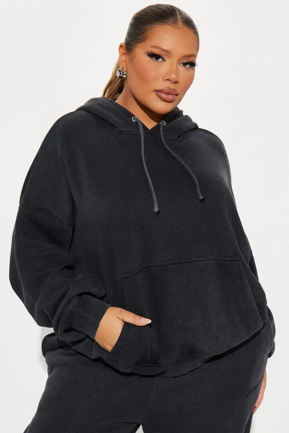 Worldwide Lover Fleece Pant Set - Black Wash