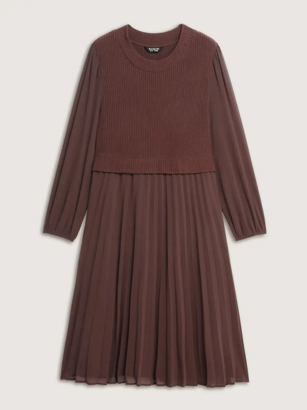 Chiffon Pleated Skirt Layered Midi Dress