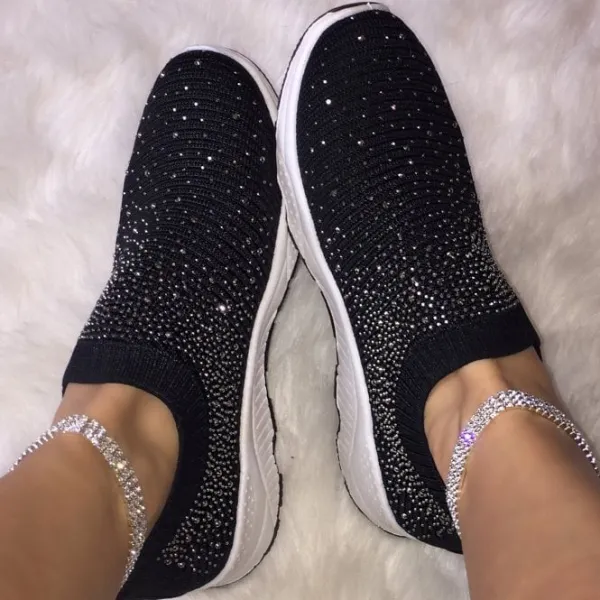 Women's Crystal Breathable SlipOn Walking Shoes