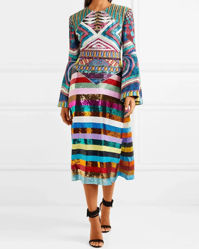 Shiny retro midi dress