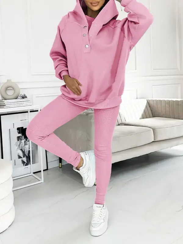 Women Fall&Winter Hooded Casual and Comfortable Sweatshirt Suit