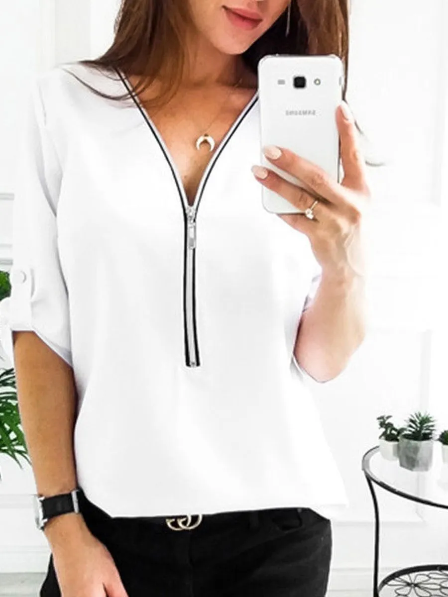 Plain Zips Tops