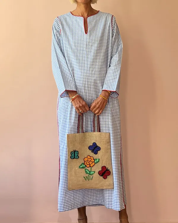 Resort-style panelled linen dress ea1a