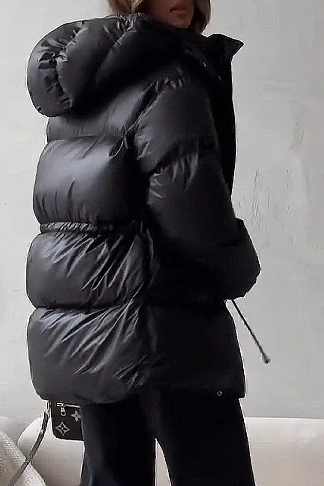 Women's Fashion Solid Color Zipper Down Jacket