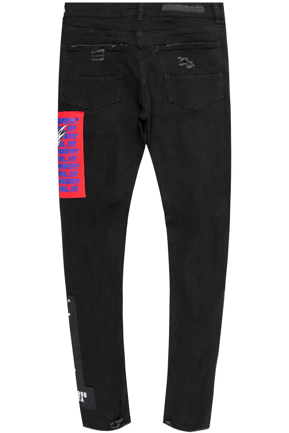 Cannon Patchwork Jean- Black/Red