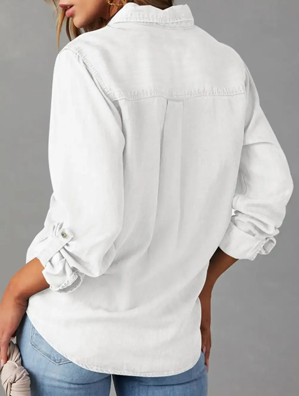 Pure color denim jacket