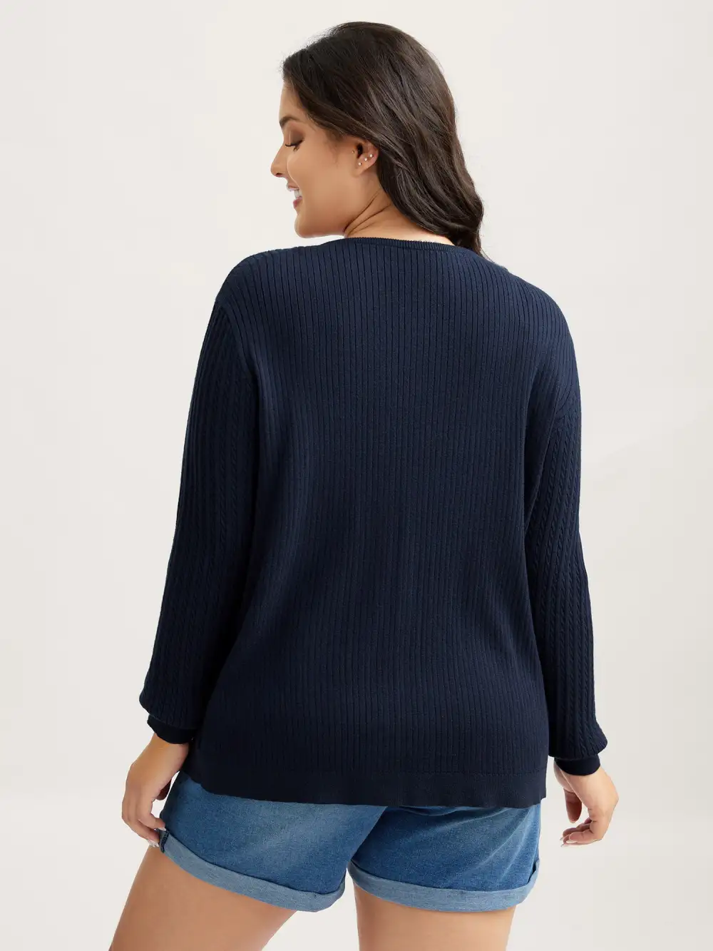 Supersoft Cable Knit Button Solid Cardigan