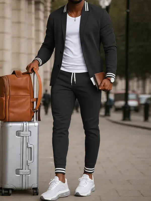 Athletic Inspired Blazer Pants Set