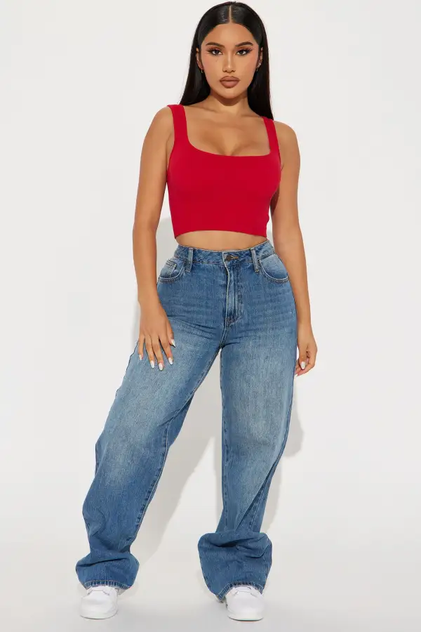 Yelisa Seamless Crop Top - Dark Red
