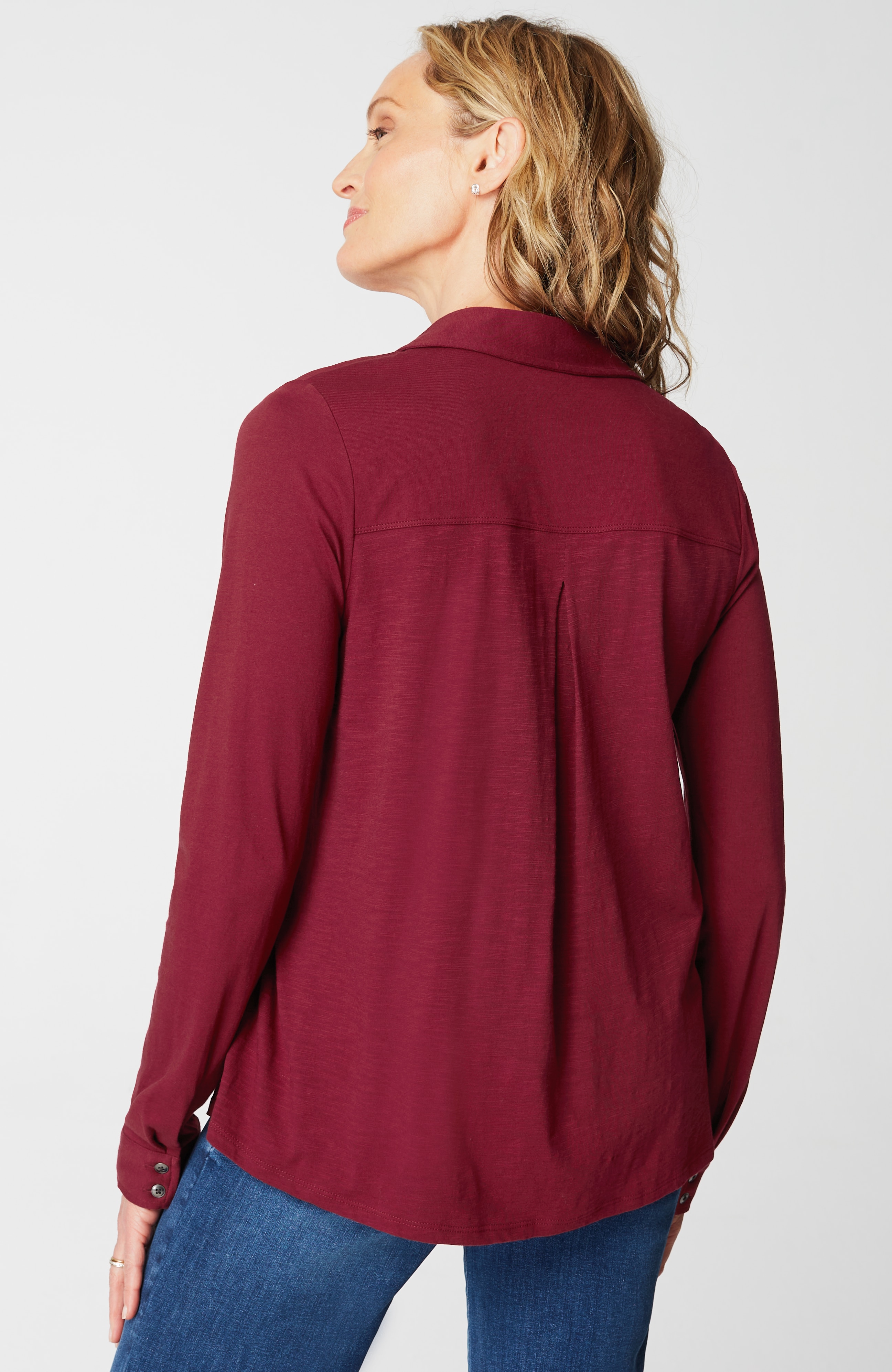 Button-Front Knit Shirt