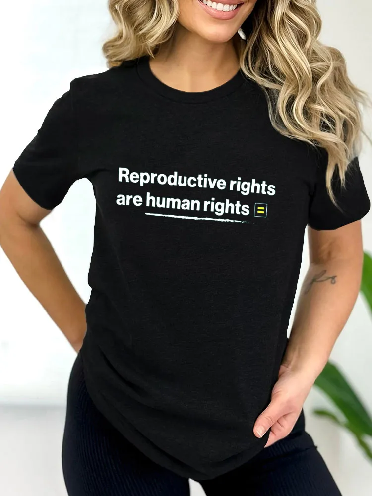 Reproductive Rights Are Human Rights T-Shirt Pure Cotton Round-Neck Short-Sleeved Shirt