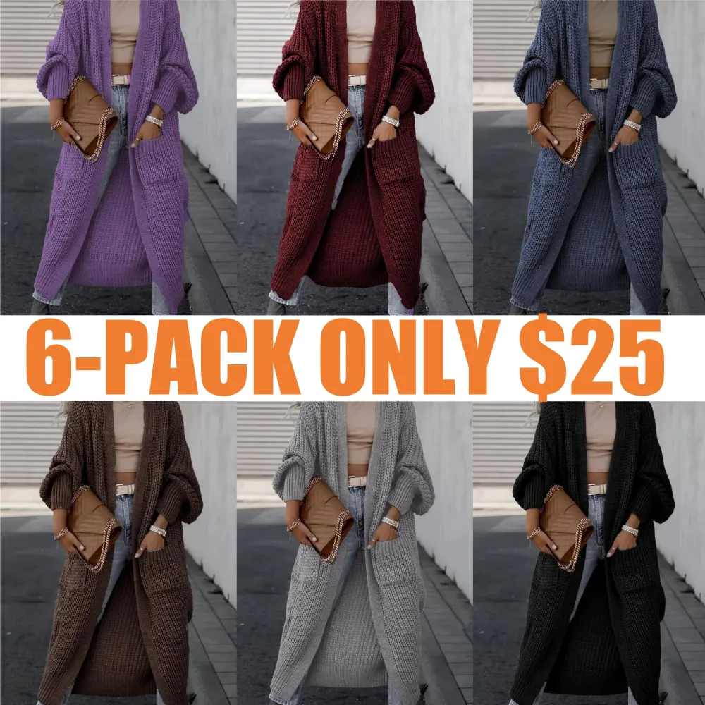 Women's Solid Drop Shoulder Long Cardigan