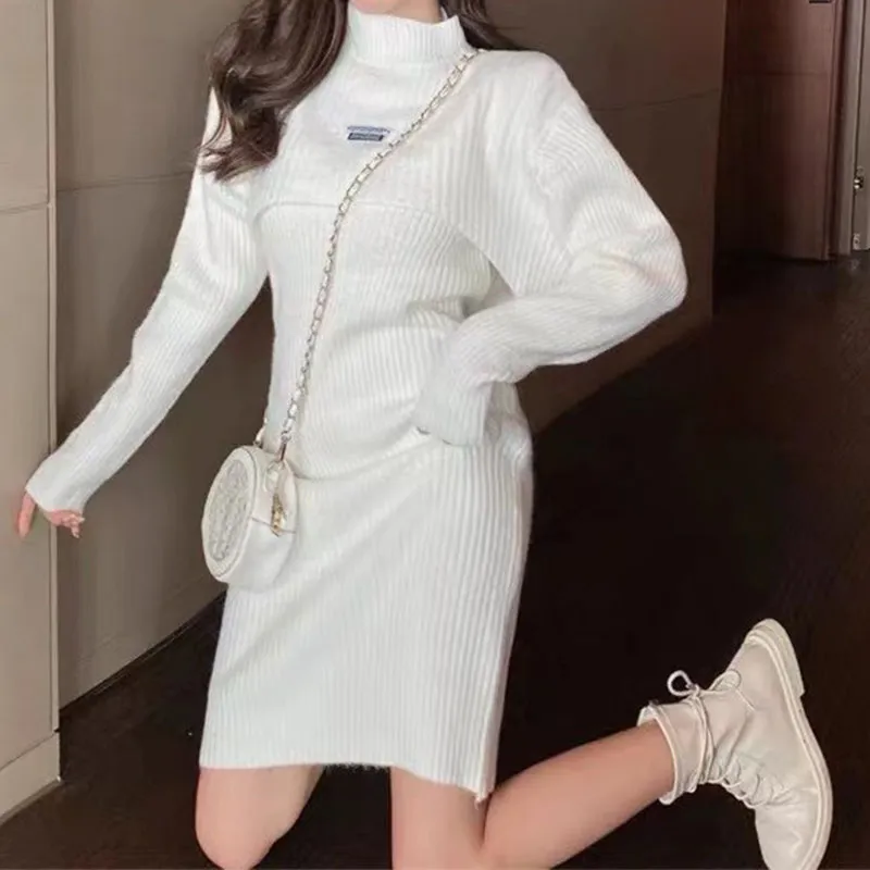Two-Piece Puff Sleeve Shawl Vest Dress
