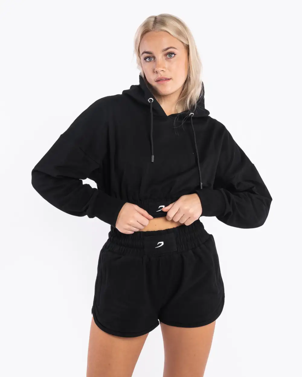 Kim Cropped Hoodie - Black