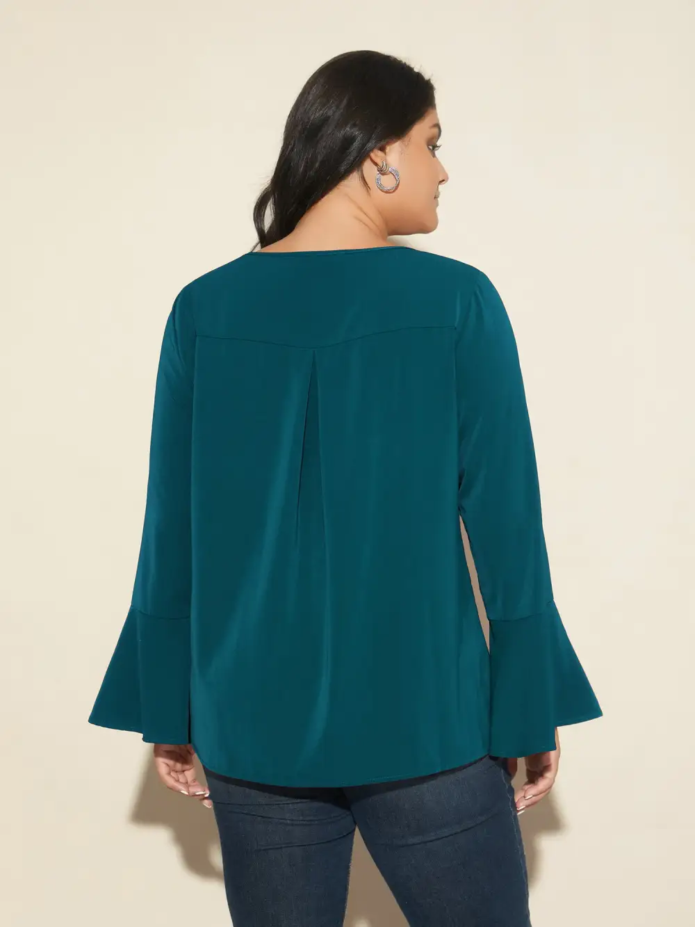 Beaded Embellished Bell Sleeves Blouse